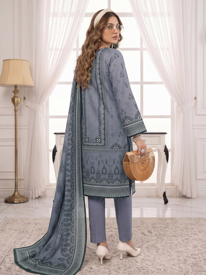Unstitched Printed Lawn 3 Piece