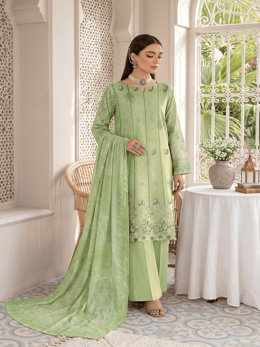 Unstitched Printed Lawn 3 Piece Suit