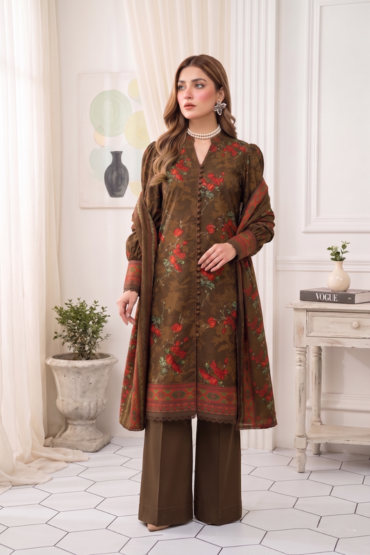 Unstitched Printed Lawn 3 Piece