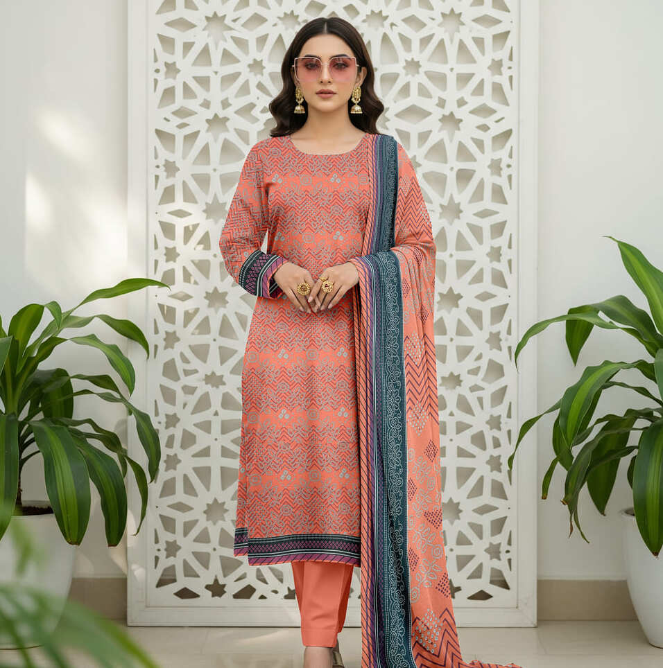 Unstitched Printed Linen Wool 3 Piece