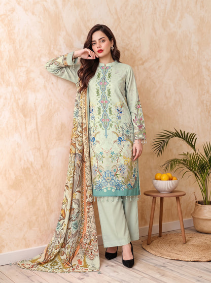 Areeqa Vol 2 Printed 3-Piece Suit (Design 6)