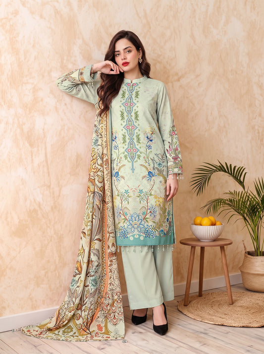Areeqa Vol 2 Printed 3-Piece Suit (Design 6)