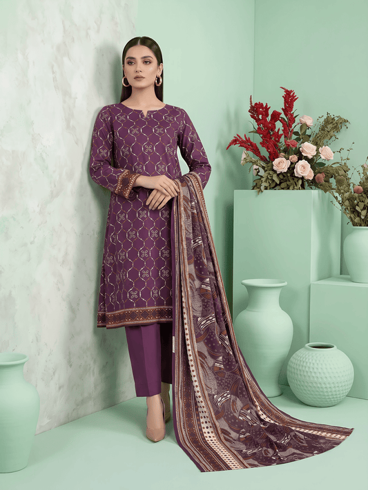Unstitched Printed Lawn 3 Piece