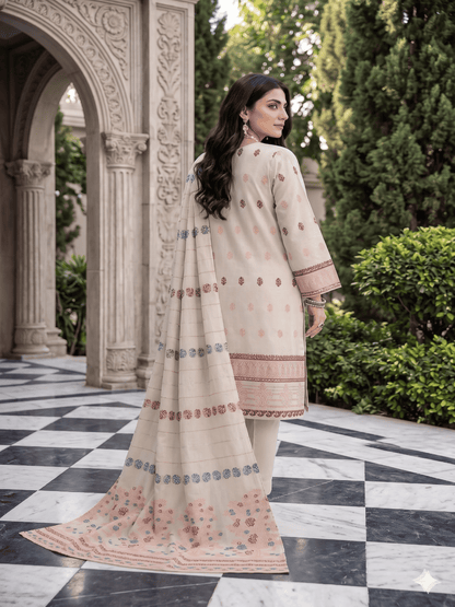 Jacquard Brosha Lawn 3 Piece Suit Unstitched