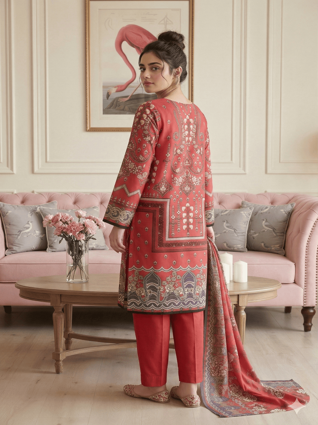 Unstitched Printed Lawn 3 Piece Suit