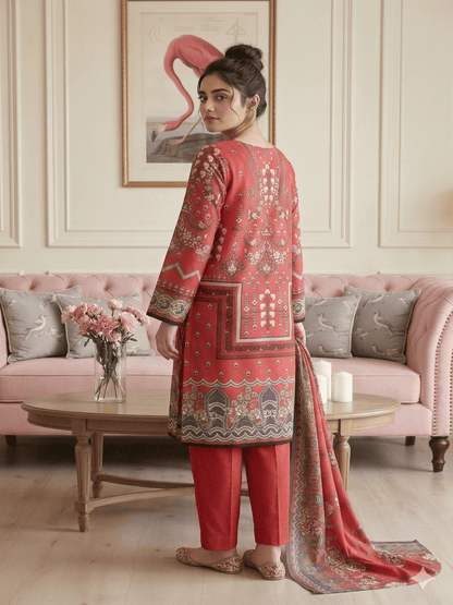 Unstitched Printed Lawn 3 Piece Suit