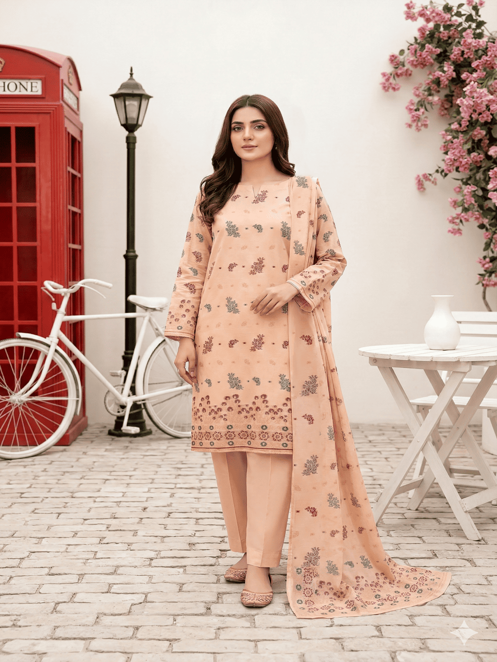 Jacquard Brosha Lawn 3 Piece Suit Unstitched