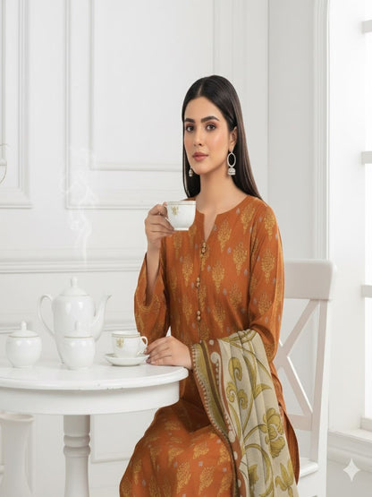 Unstitched Printed Lawn 3 Piece