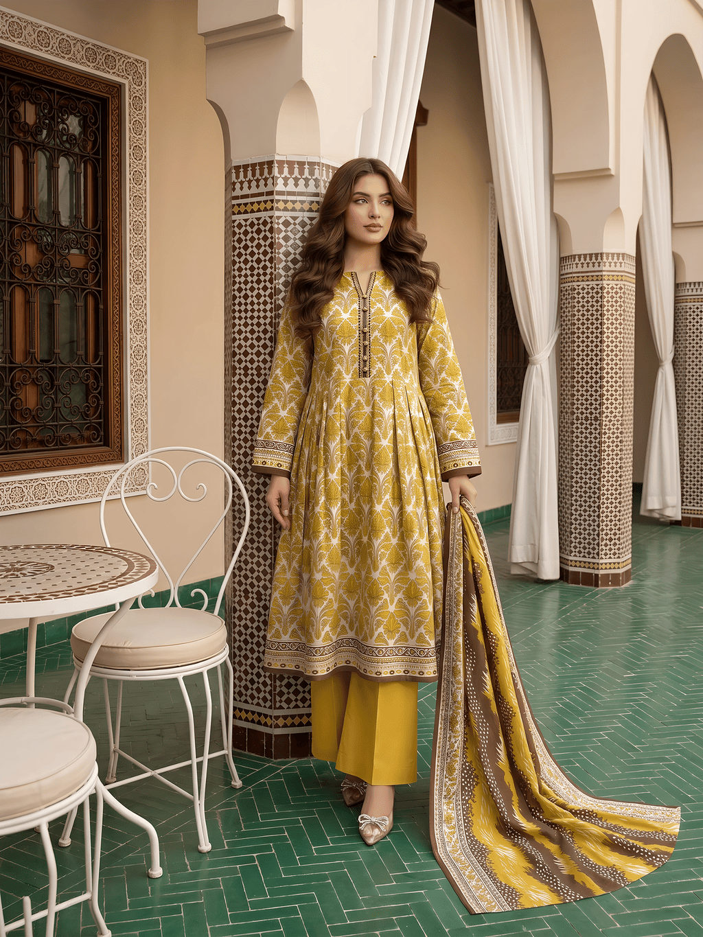 Unstitched Printed Lawn 3 Piece