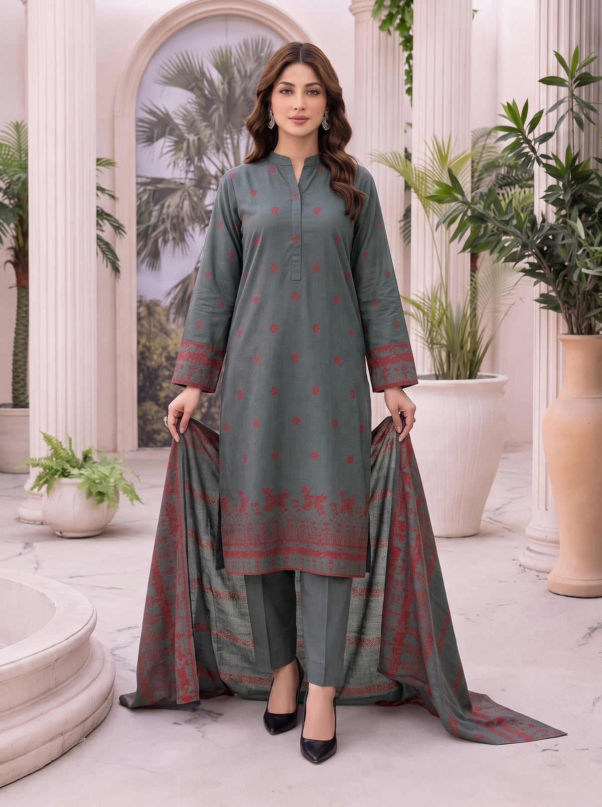 Libas e Khas Karandi 3-Piece Printed Suits Vol 2 (Design 3)