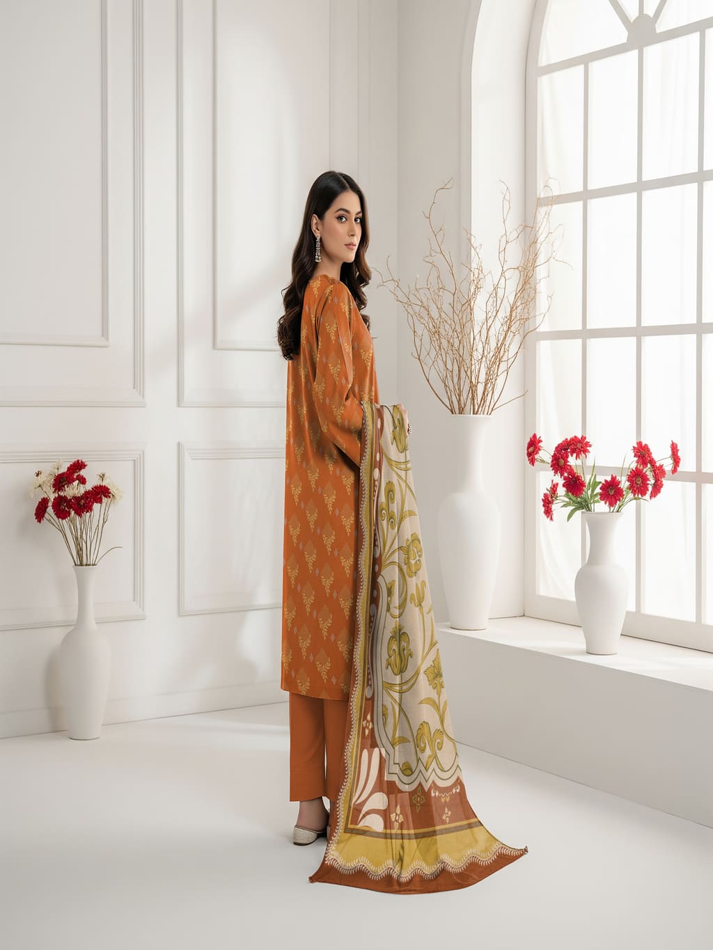 Unstitched Printed Lawn 3 Piece