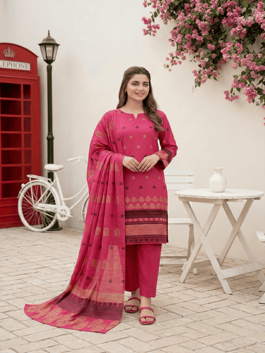 Jacquard Brosha Lawn 3 Piece Suit Unstitched