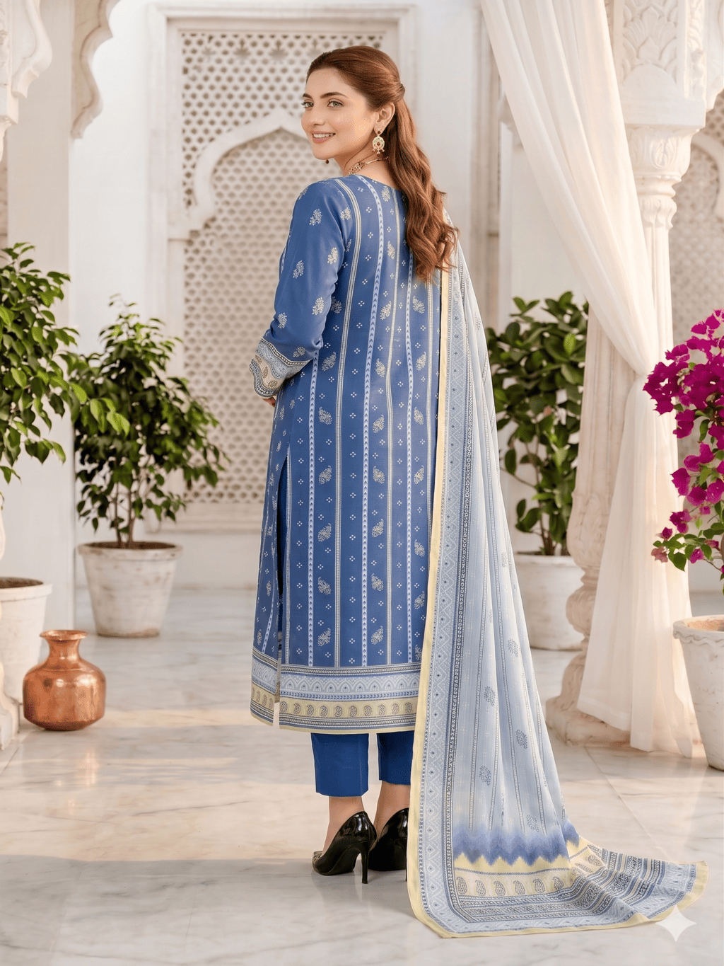 Unstitched Printed Lawn 3 Piece Suit