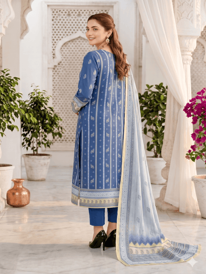 Unstitched Printed Lawn 3 Piece Suit
