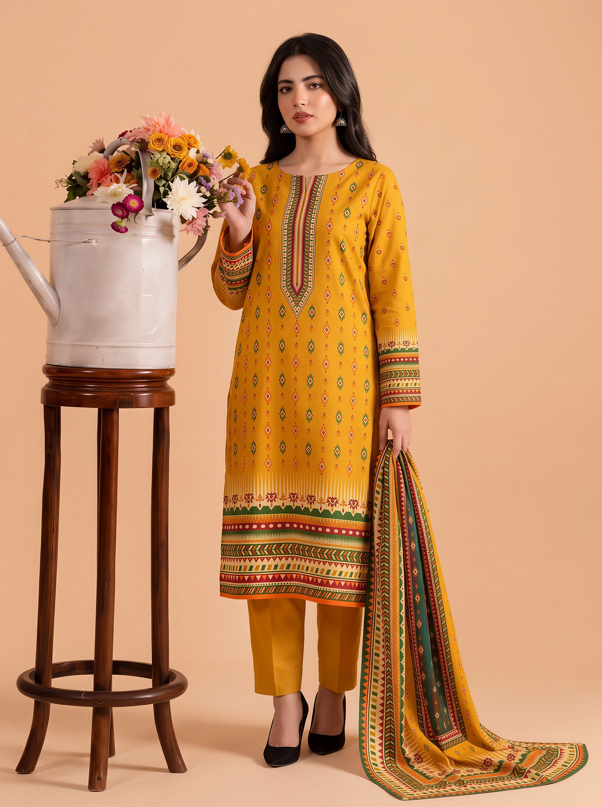 Mayal – 3 Piece Printed Suit  Vol 2 (Design 07)