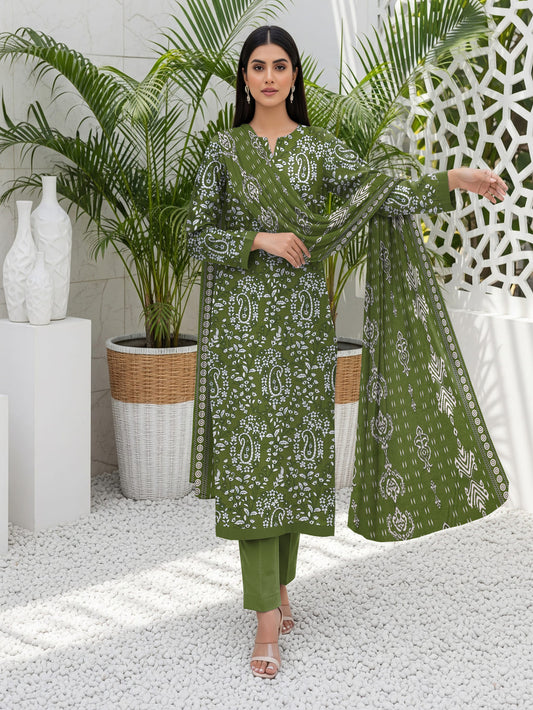 Unstitched Printed Lawn 3 Piece