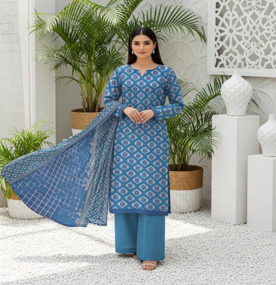 Unstitched Printed Lawn 3 Piece