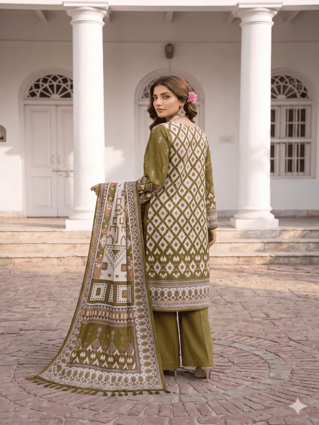 Unstitched Printed Lawn 3 Piece Suit