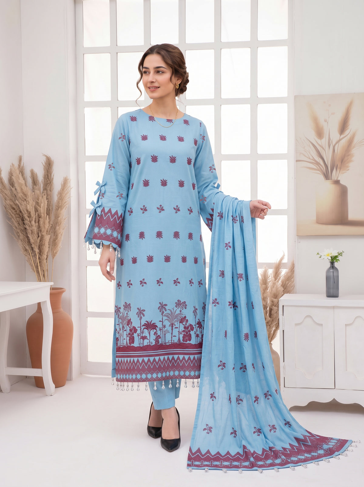 Saqaafah – 3 Piece Printed Lawn Suit