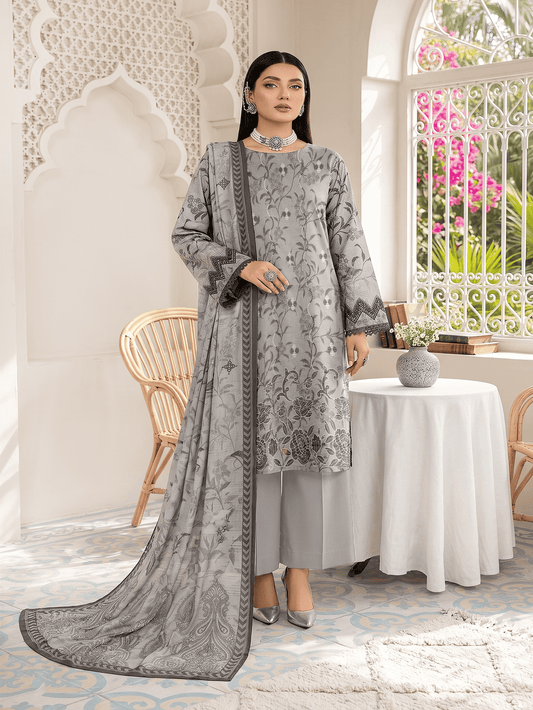 Unstitched Printed Lawn 3 Piece Suit