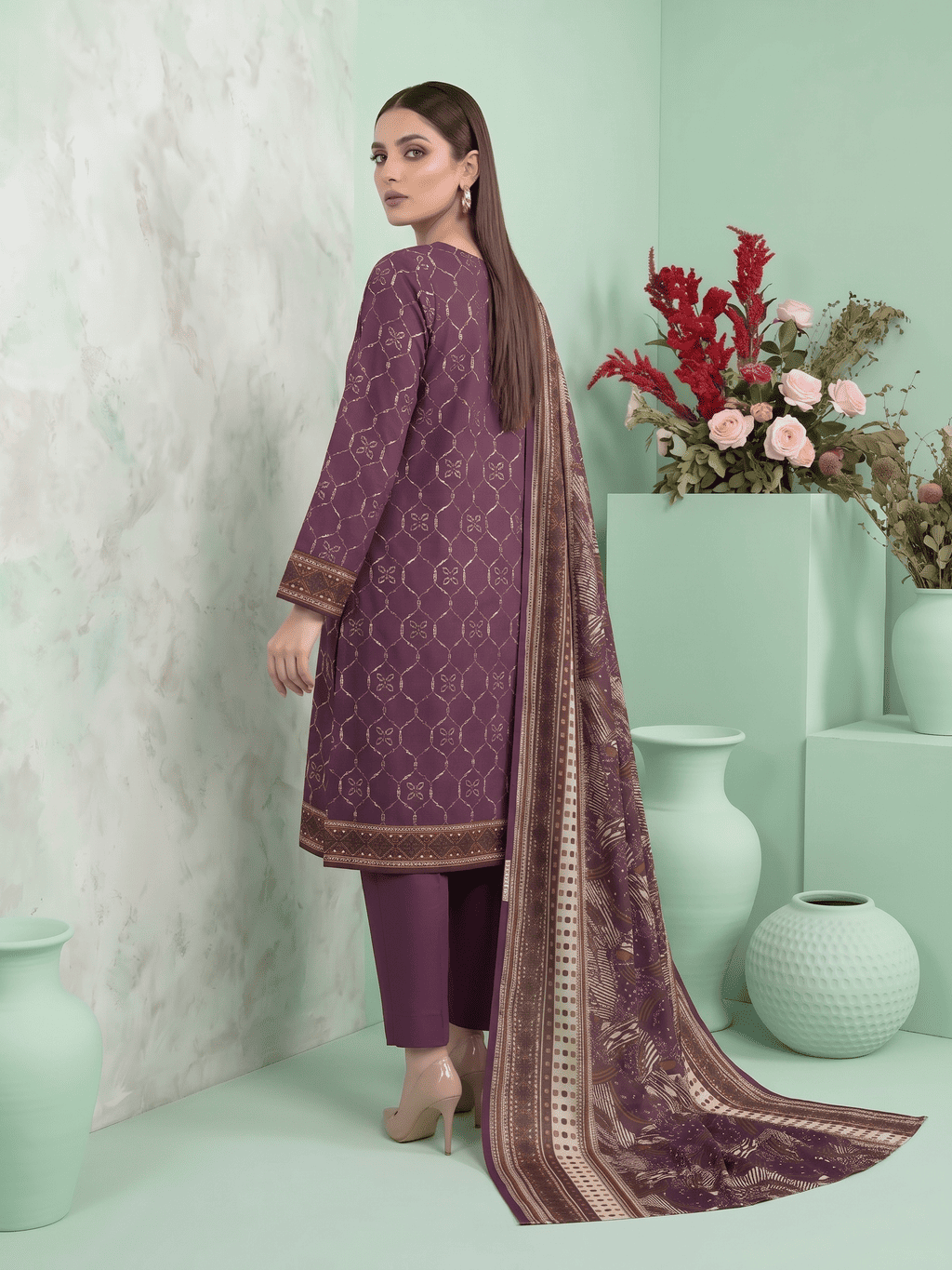 Unstitched Printed Lawn 3 Piece
