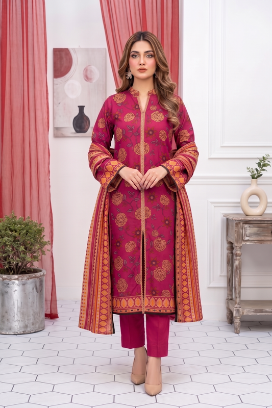 Unstitched Printed Lawn 3 Piece