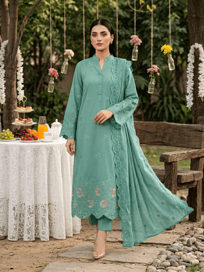 Teal 3-Piece Lawn Suit