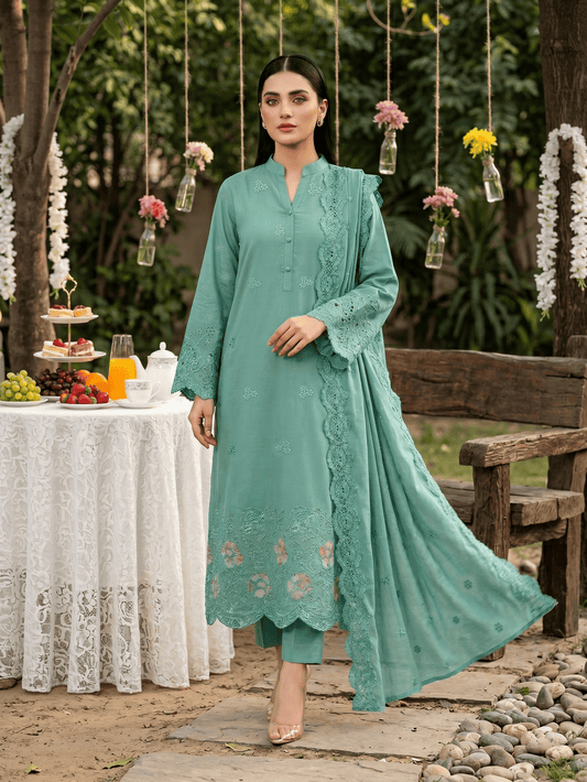 Teal 3-Piece Lawn Suit