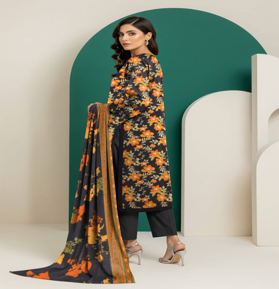 Unstitched Printed Lawn 3 Piece