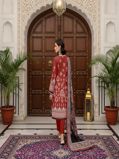 Unstitched Printed Lawn 3 Piece