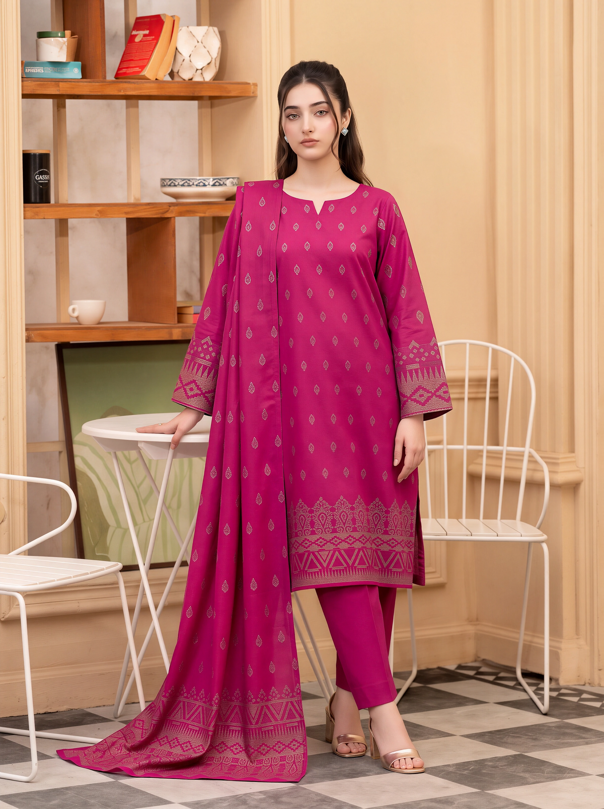 Saqaafah – 3 Piece Printed Lawn Suit