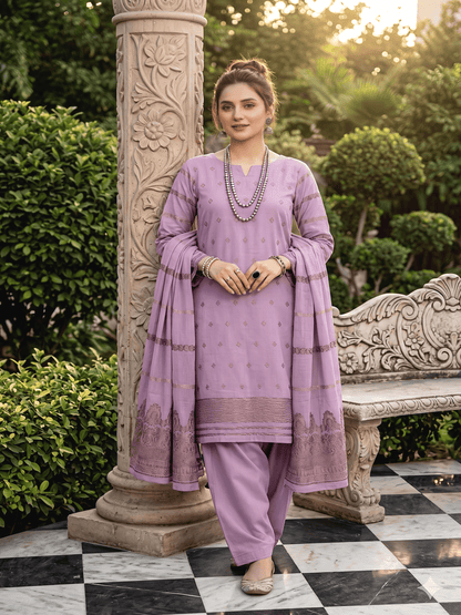 Jacquard Brosha Lawn 3 Piece Suit Unstitched