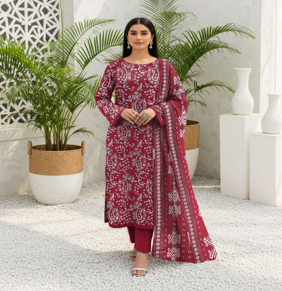 Unstitched Printed Lawn 3 Piece