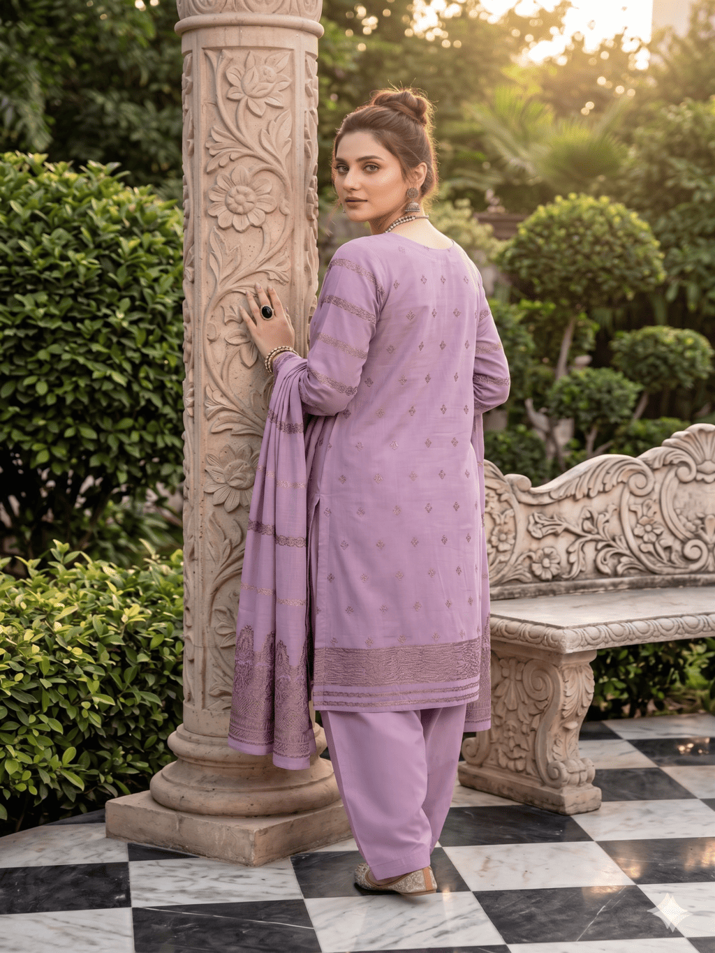 Jacquard Brosha Lawn 3 Piece Suit Unstitched