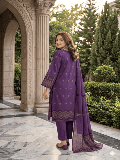 Jacquard Brosha Lawn 3 Piece Suit Unstitched