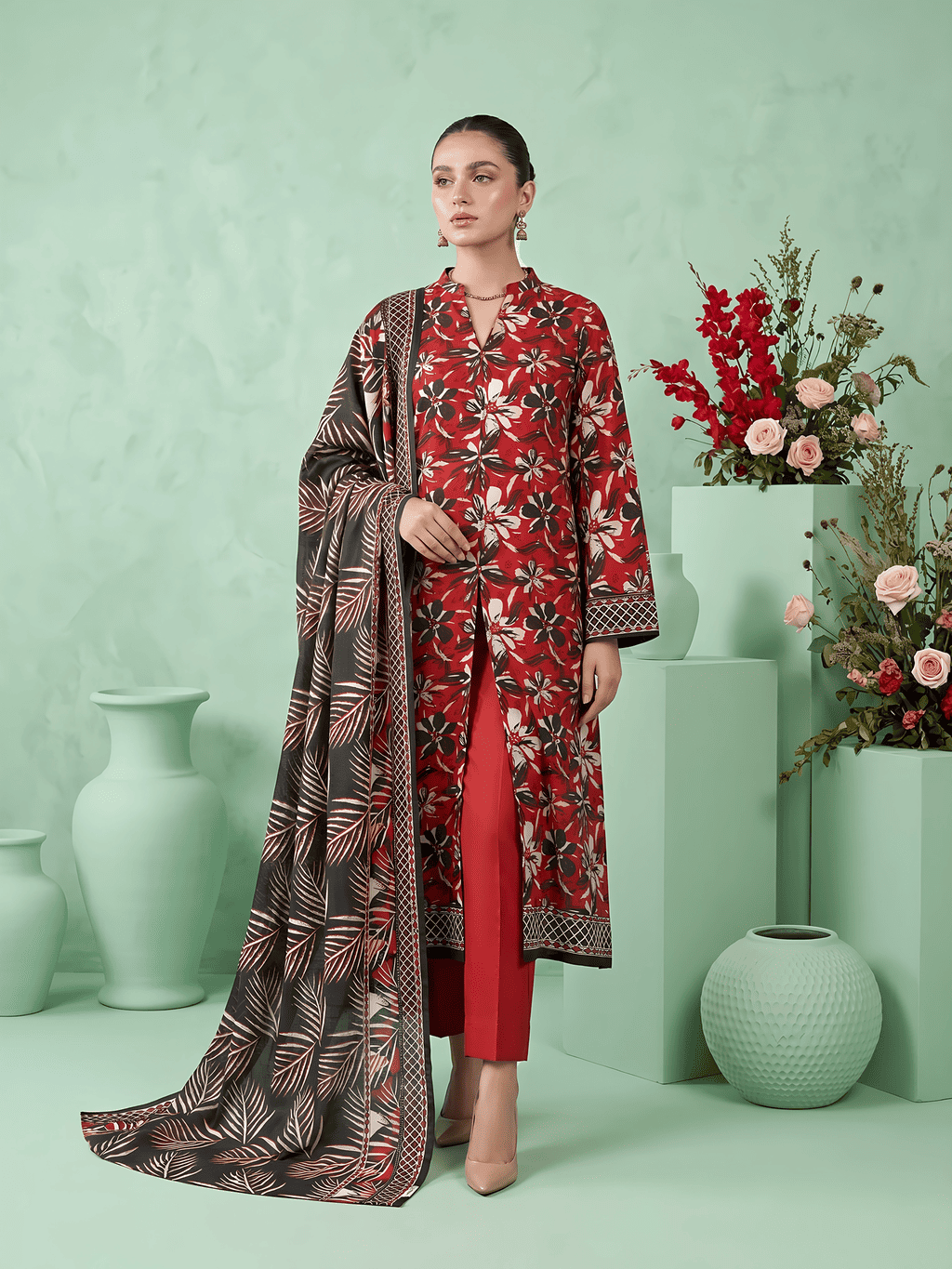 Unstitched Printed Lawn 3 Piece