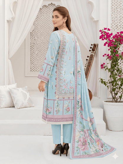 Unstitched Printed Lawn 3 Piece Suit