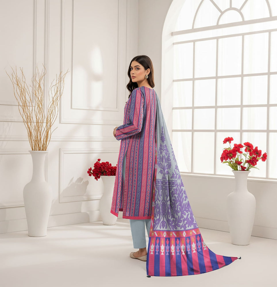Unstitched Printed Lawn 3 Piece