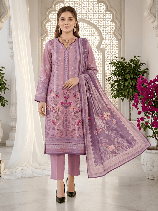Unstitched Printed Lawn 3 Piece Suit