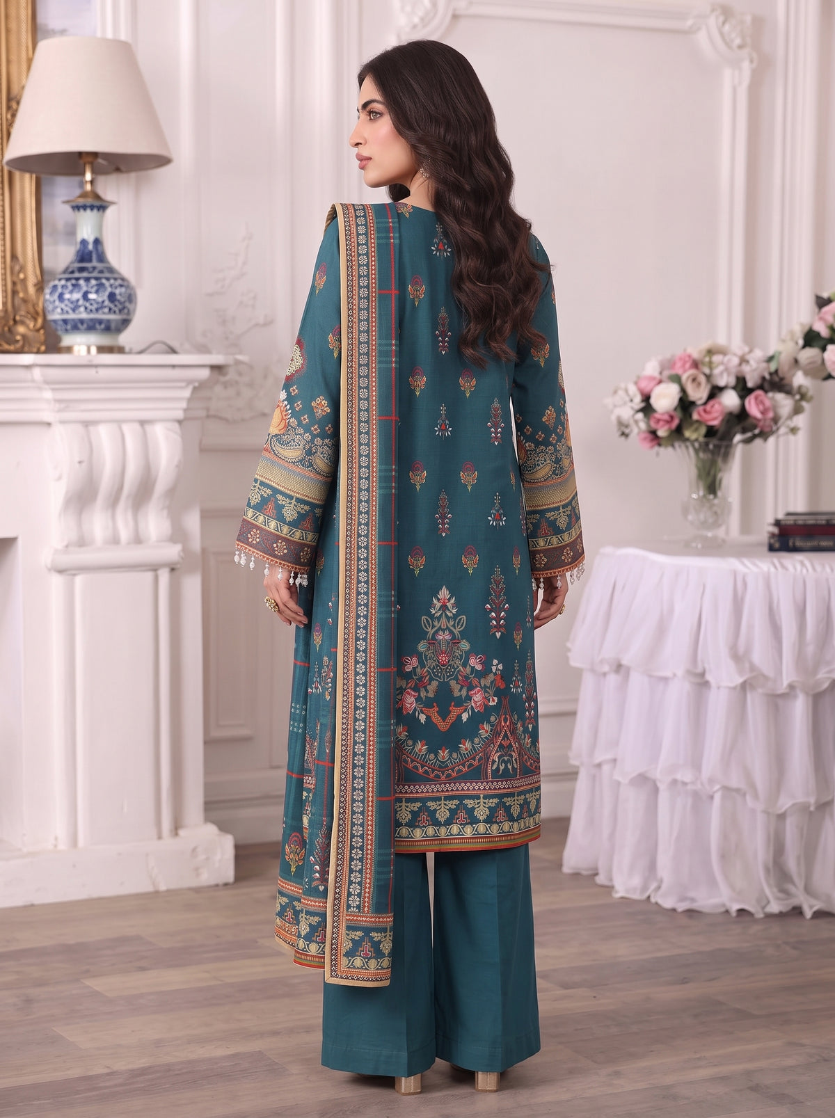 Mayal – 3 Piece Printed Suit  Vol 2 (Design 08)