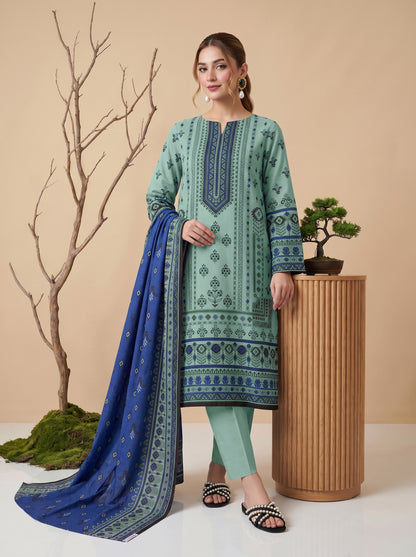 Unstitched Printed Lawn 3 Piece