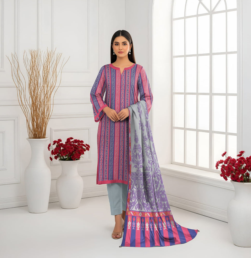 Unstitched Printed Lawn 3 Piece