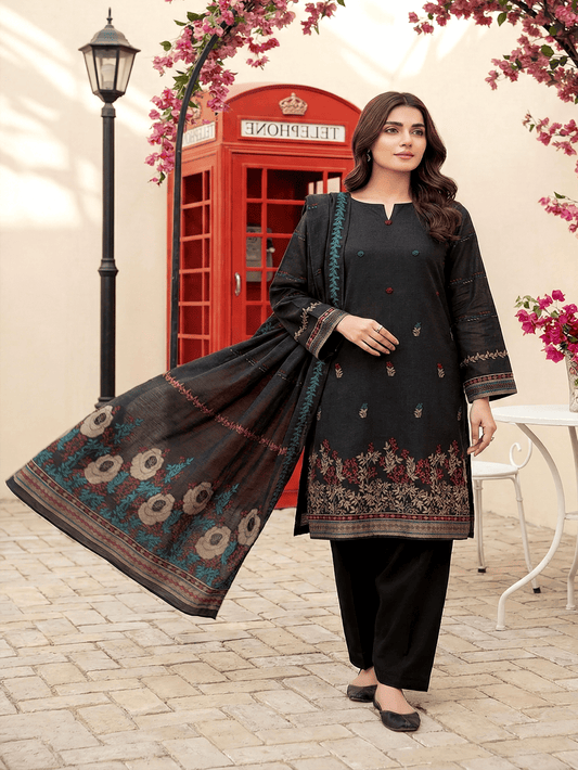 Jacquard Brosha Lawn 3 Piece Suit Unstitched