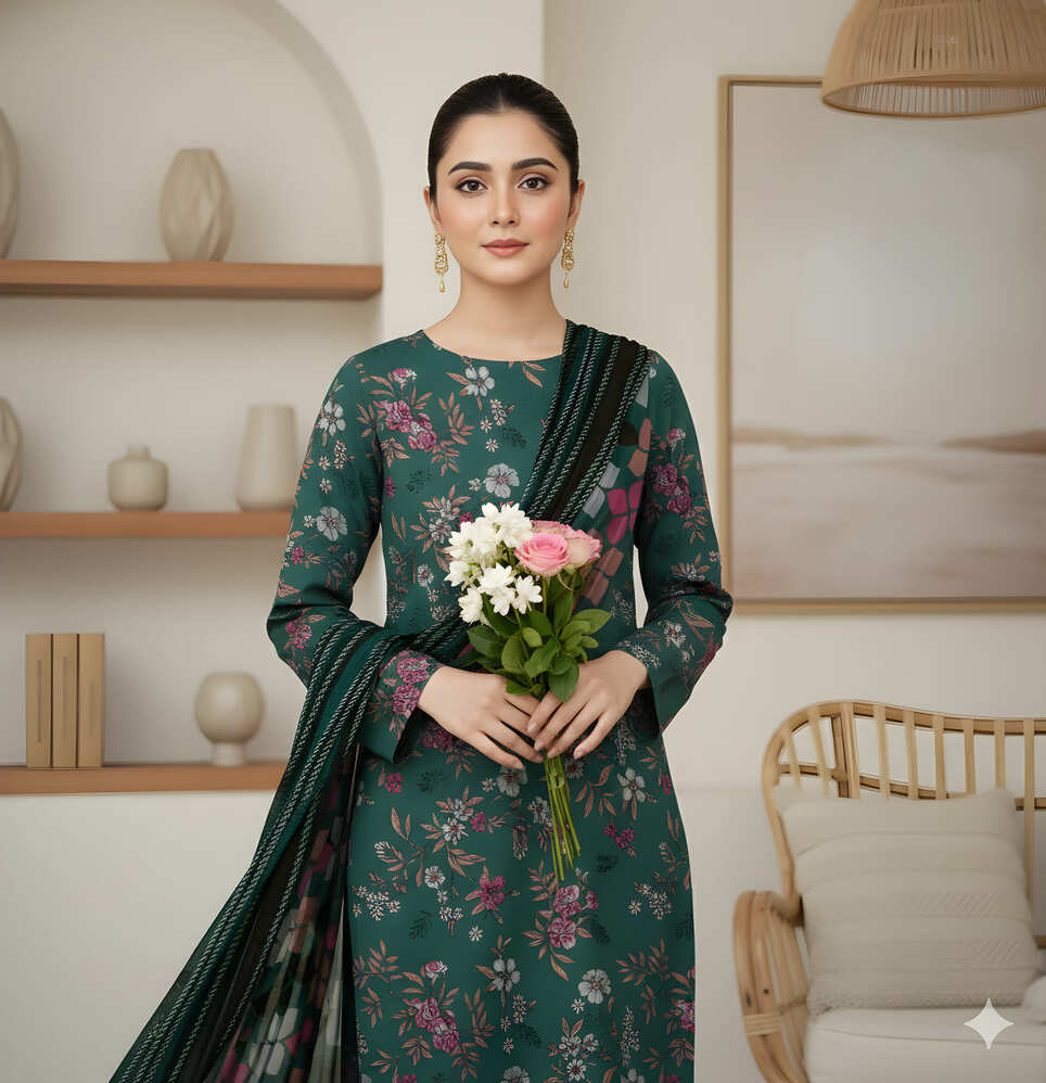 Unstitched Printed Lawn 3 Piece