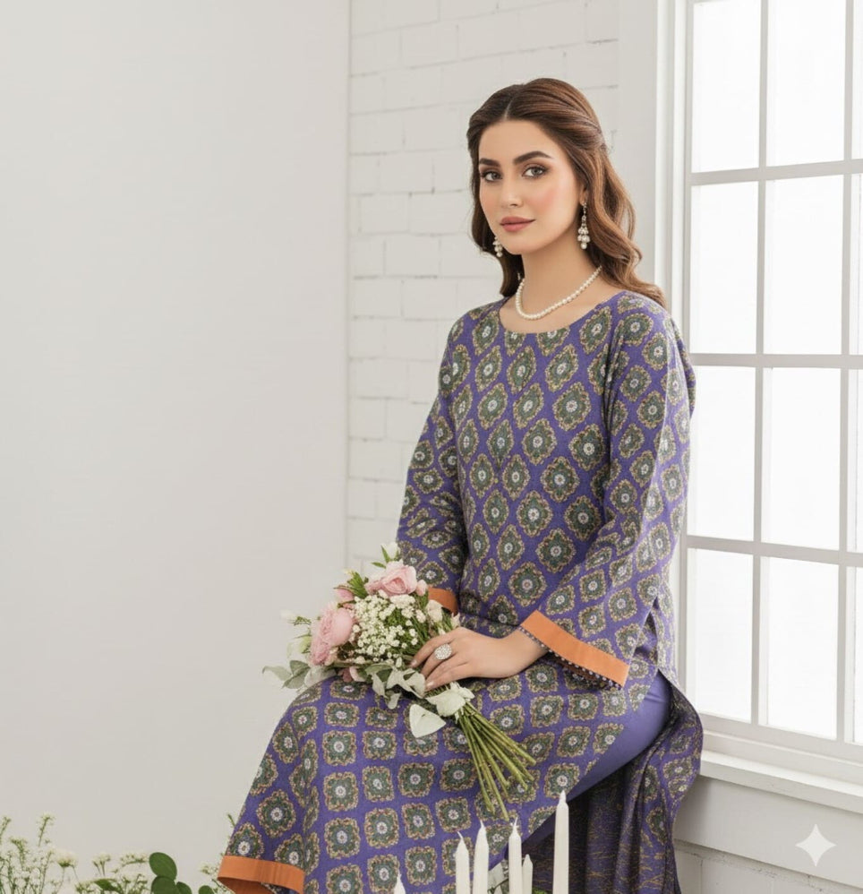 Unstitched Printed Lawn 3 Piece