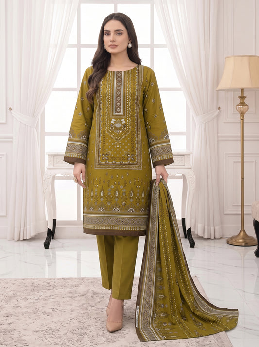 Unstitched Printed Lawn 3 Piece