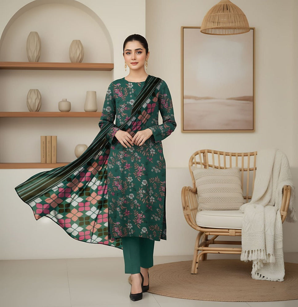 Unstitched Printed Lawn 3 Piece