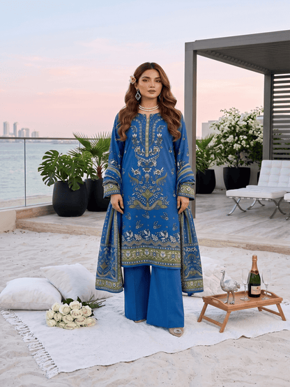 Unstitched Printed Lawn 3 Piece Suit