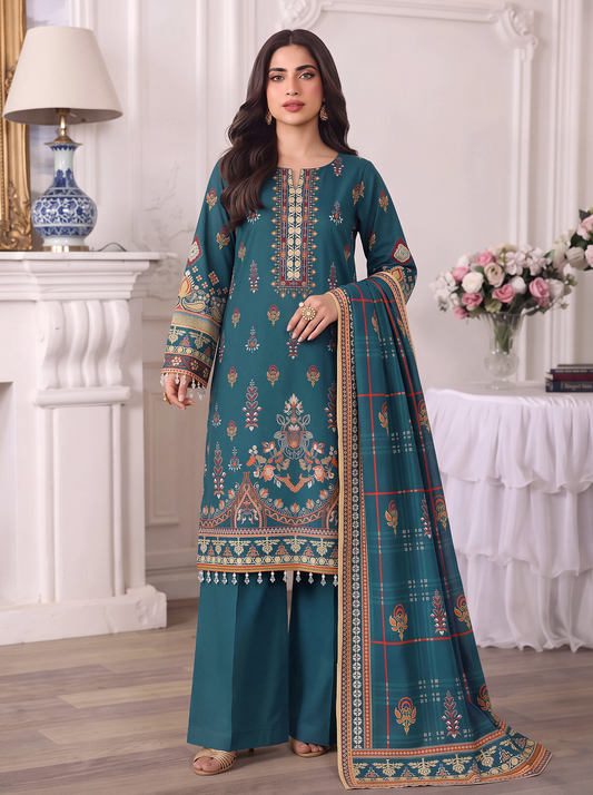 Mayal – 3 Piece Printed Suit  Vol 2 (Design 08)