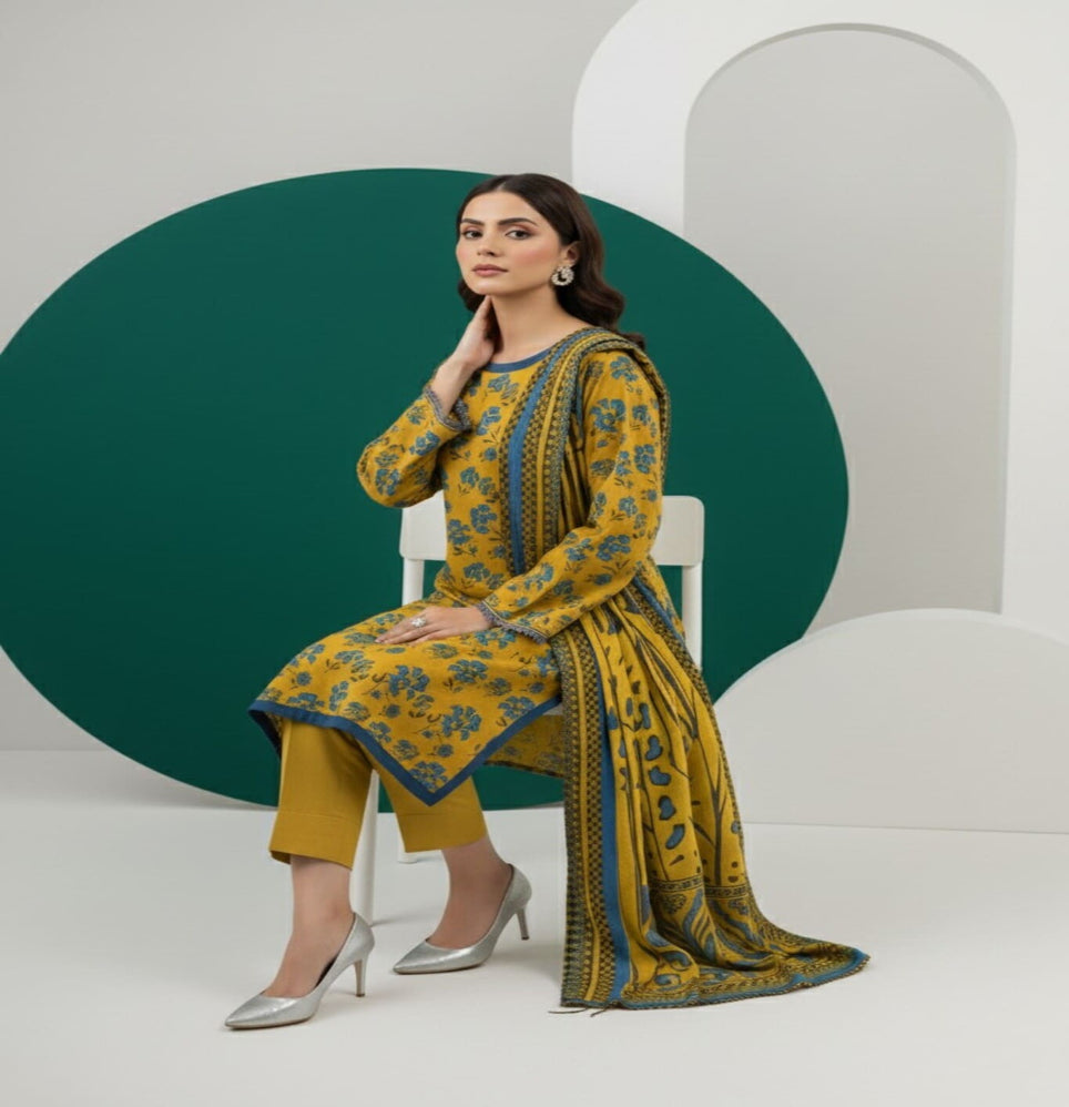 Unstitched Printed Lawn 3 Piece